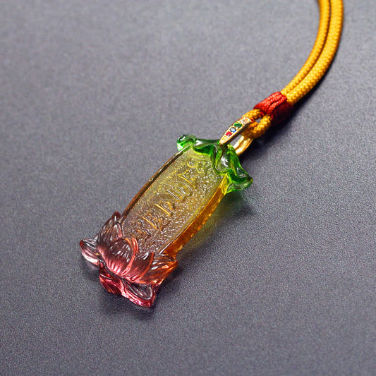 Buddha Energy Necklace Buddha Liuli Lotus Six Character Om Mani Padme Hum Peace Necklace