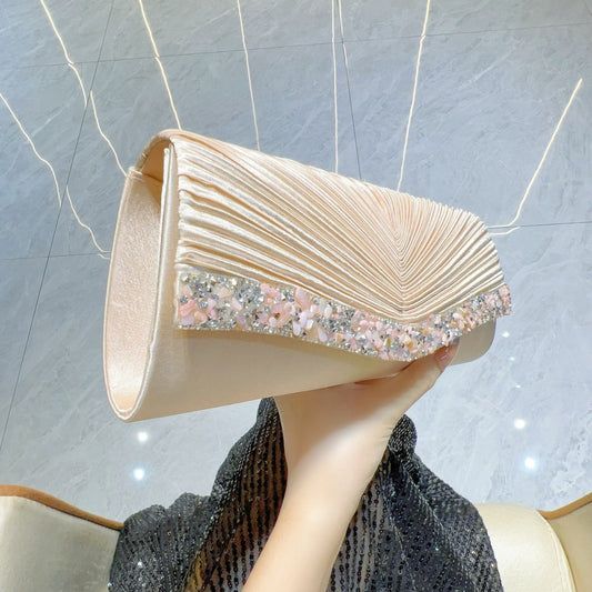 Elegant Pleated Evening Clutch Bag