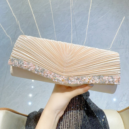 Elegant Pleated Evening Clutch Bag