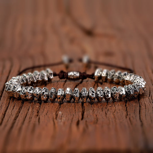 046 Electroplated Lava Energy Bracelet Faceted Lava Stone for Inner Strength and Balance