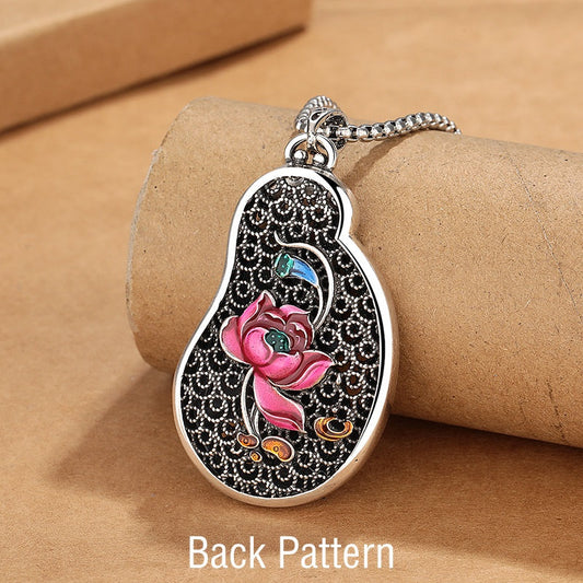 Buddha Energy Necklace Avalokitesvara Lotus Design Copper Wealth Necklace Pendant