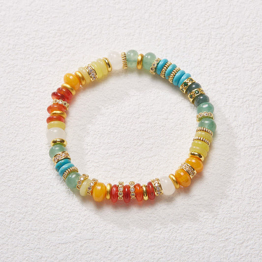 Jade Natural Red Agate Jade Rainbow Confidence Bracelet