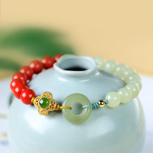 Jade Natural Cinnabar Jade Blessing Bracelet