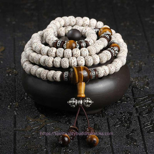 Spirituality Buddha Karma Handmade Tibetan Tiger Eye Bodhi Seed Peace Bracelet