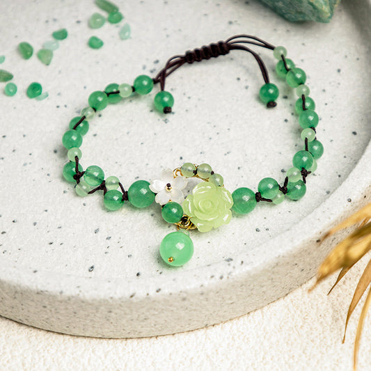 Jade Financial Success Jade Braided Weave Prosperity Abundance Anklet