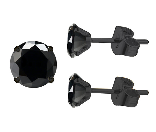 Titanium Steel Earrings Sample! from Amazon USA UK,Titanium Steel Stud Earrings with 7A Black Obsidian Gemstone