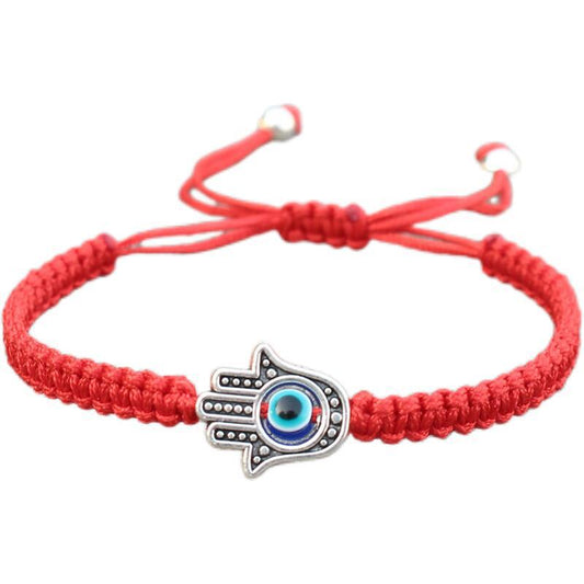 Ancient Tibetan Buddhist Red String Tradition Handmade Hamsa Symbol Protection Luck String Bracelet