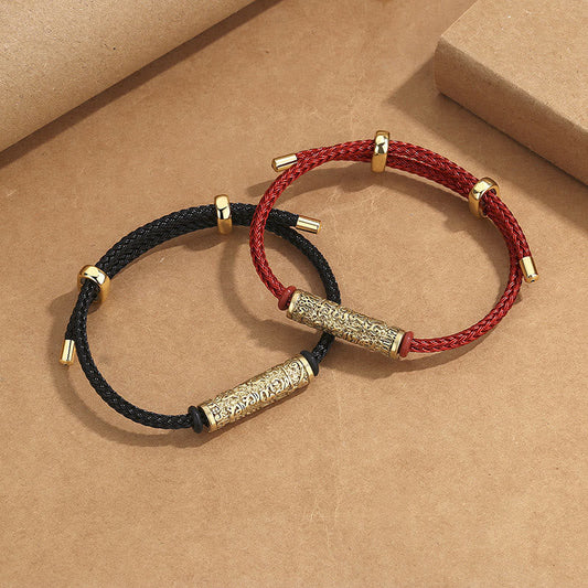 Ancient Tibetan Buddhist Red String Tradition Tibet Handmade Tai Sui Rope Protection Strength Braided Bracelet