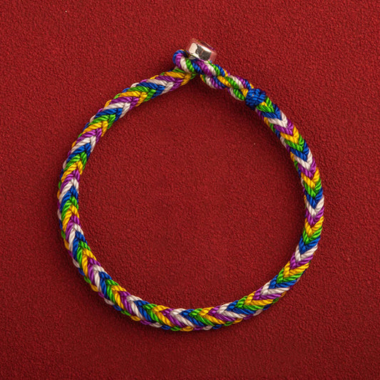Ancient Tibetan Buddhist Red String Tradition "May everything go your way" Lucky Multicolored Bracelet