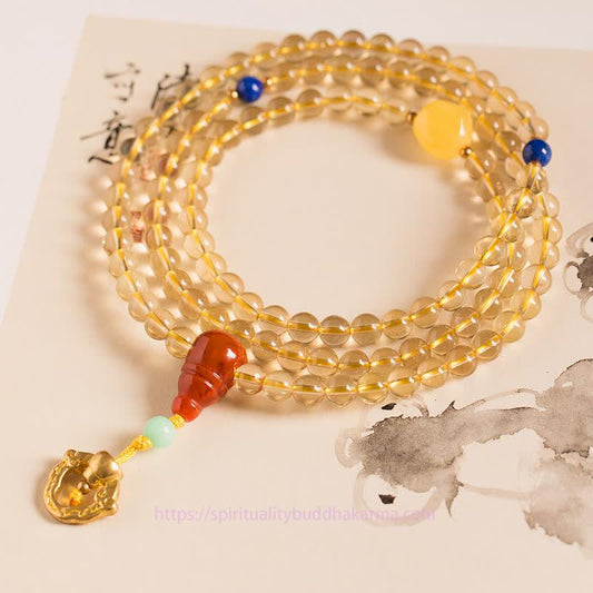 925 Sterling Silver 108 Mala Beads Natural Wealth Solar Plexus Chakra (Third Chakra) Red Agate Amber Pleasure Charm Bracelet