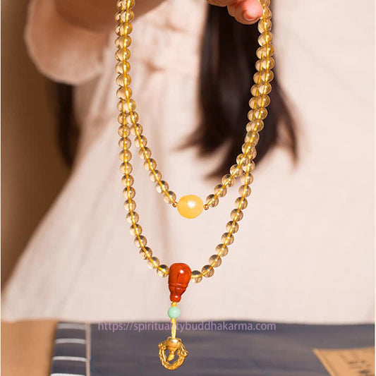 925 Sterling Silver 108 Mala Beads Natural Wealth Solar Plexus Chakra (Third Chakra) Red Agate Amber Pleasure Charm Bracelet