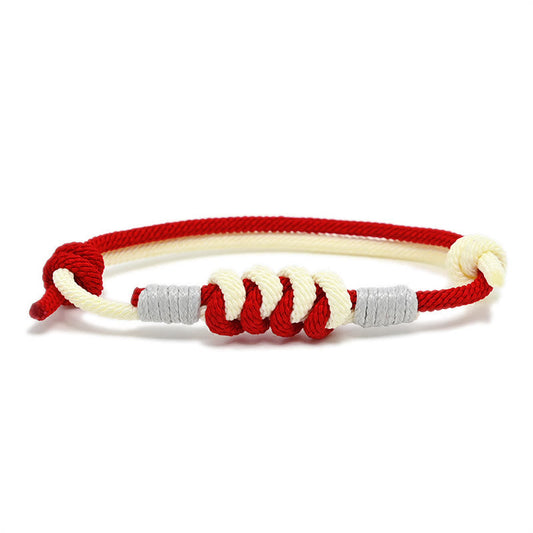 Ancient Tibetan Buddhist Red String Tradition Simple Design King Kong Knot Strength Braid String Bracelet
