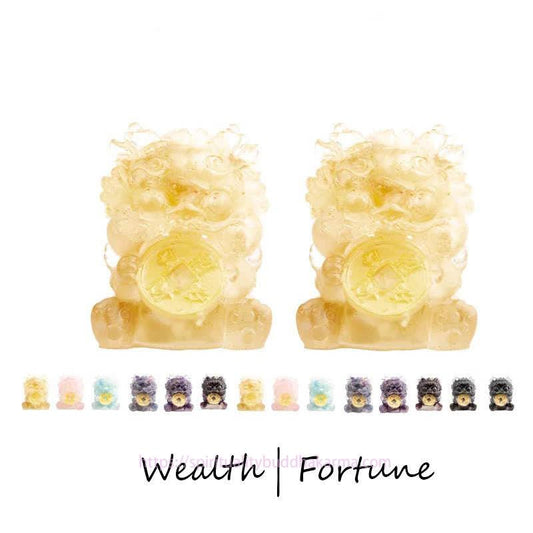 Golden Energy Citrine Handmade Cute PiXiu Gold Coin Crystal Fengshui Energy Wealth Fortune Home Decoration