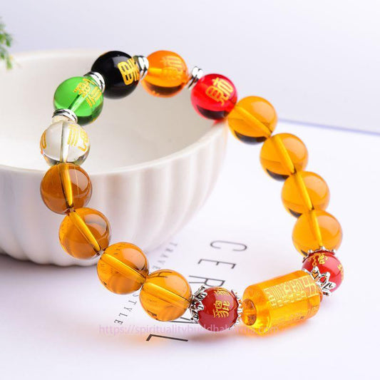 Golden Energy Citrine Natural Wealth Solar Plexus Chakra (Third Chakra) Fortune Happiness Bracelet