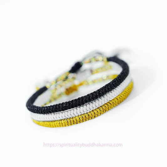 Ancient Tibetan Buddhist Red String Tradition 3Pcs Tibetan Handmade Multicolor King Kong Knot Amulet Bracelet