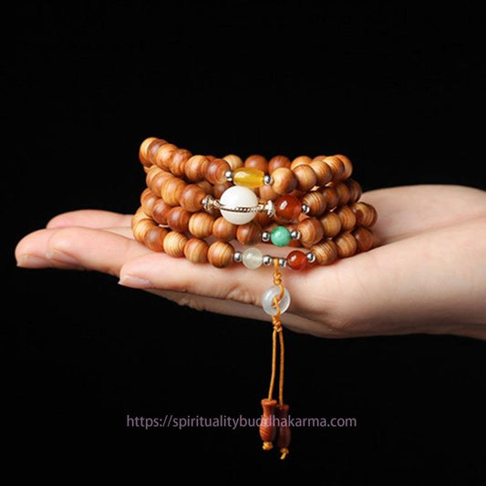 Spirituality Buddha Karma Tibetan Rosewood Mala Healing Necklace Bracelet