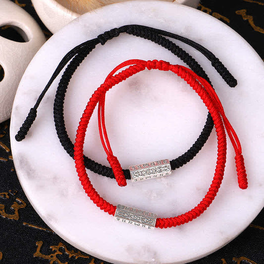 Ancient Tibetan Buddhist Red String Tradition Om Mani Padme Hum Luck Protection Red String Bracelet