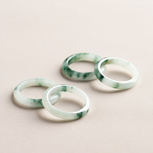 Jade Natural Green Jade Luck Abundance Ring