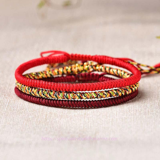 Ancient Tibetan Buddhist Red String Tradition Tibetan Lucky 3 Combination Sets Red String Bracelet