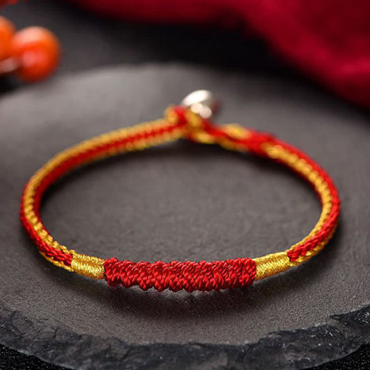 Ancient Tibetan Buddhist Red String Tradition Tibetan Handmade Braid Luck String Protection Bracelet