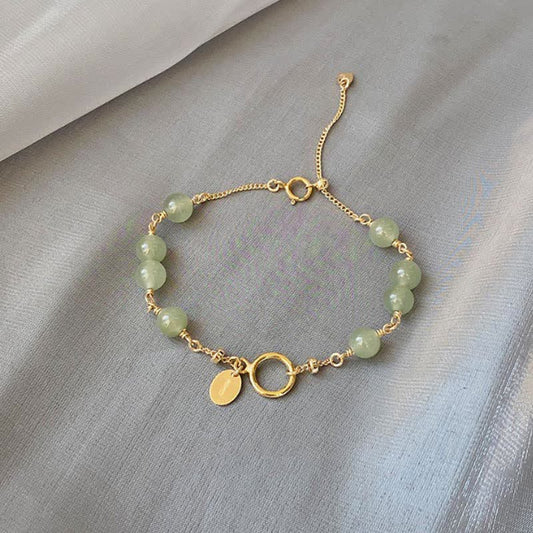 Jade Unique Natural Hetian Jade 14K Gold filled Luck Beaded Bracelet