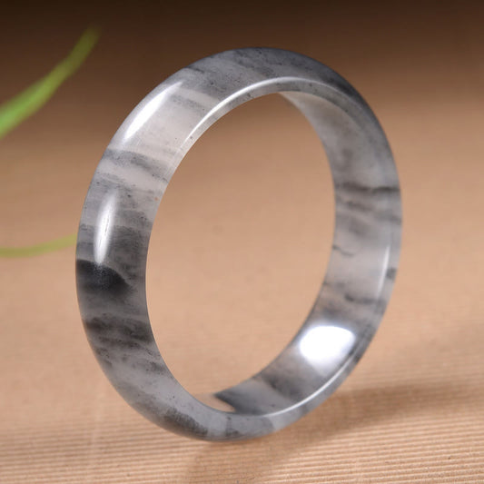 Jade Natural Ink Color Golden Silk Jade Wealth Bracelet Bangle