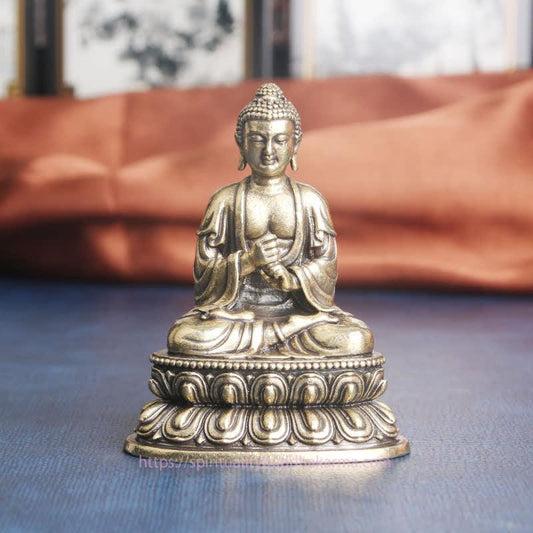 Spirituality Tathagata Buddha Serenity Copper Statue Decoration