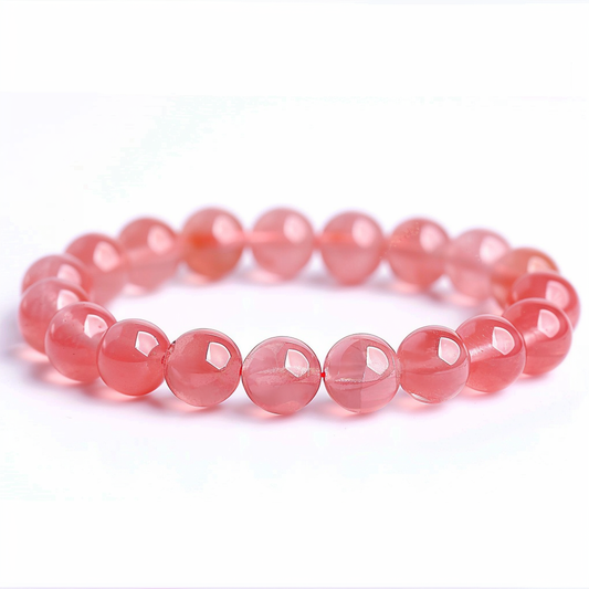 N002 Natural Rose Quartz Crystal Bracelet - Enhance Energy and Balance Heart Chakra