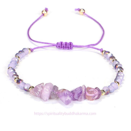 Golden Energy Citrine Amethyst Purify Knit Bracelet