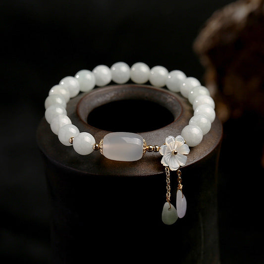 Jade Natural White Jade Luck Bracelet