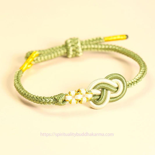 Ancient Tibetan Buddhist Red String Tradition Handcrafted Eight Thread Peace Knot Peach Blossom Knot Luck Connection Bracelet