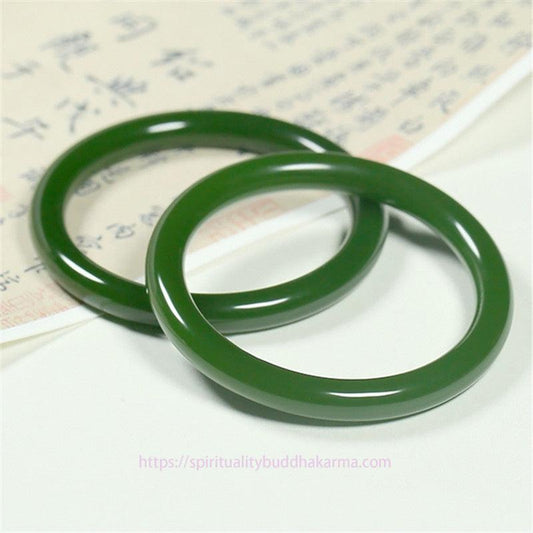 Jade Cyan Jade Longevity Blessing Bangle Bracelet