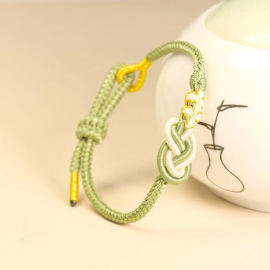 Ancient Tibetan Buddhist Red String Tradition Handcrafted Eight Thread Peace Knot Peach Blossom Knot Luck Connection Bracelet