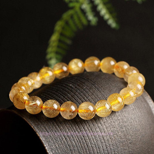 Golden Energy Citrine Natural Wealth Solar Plexus Chakra (Third Chakra) Blessing Protection Bracelet