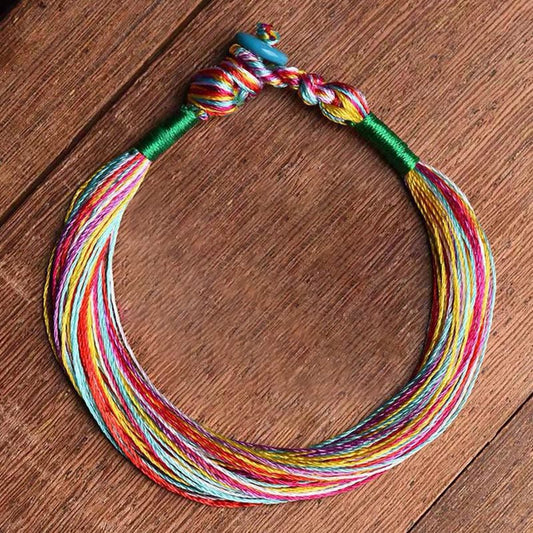 Ancient Tibetan Buddhist Red String Tradition Tibetan Handmade Five Colorful Thread Dragon Boat Festival Protection Adult Child String Bracelet