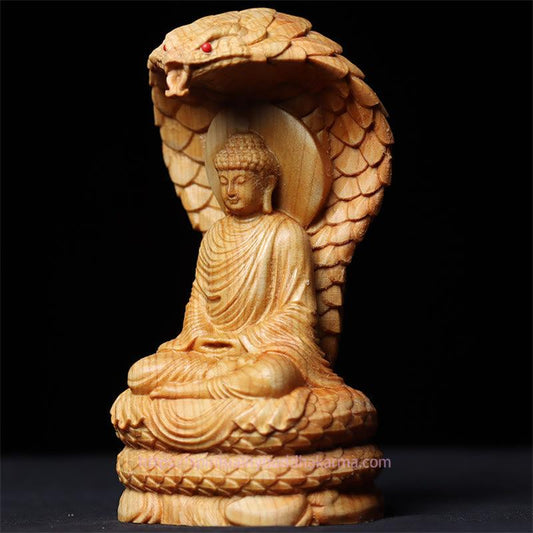 Spirituality Handmade Thuja Sutchuenensis Wood Tathagata Buddha Ward Off Evil Spirits Decoration