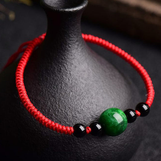 Jade Lucky and Success Jade Red String Bracelet