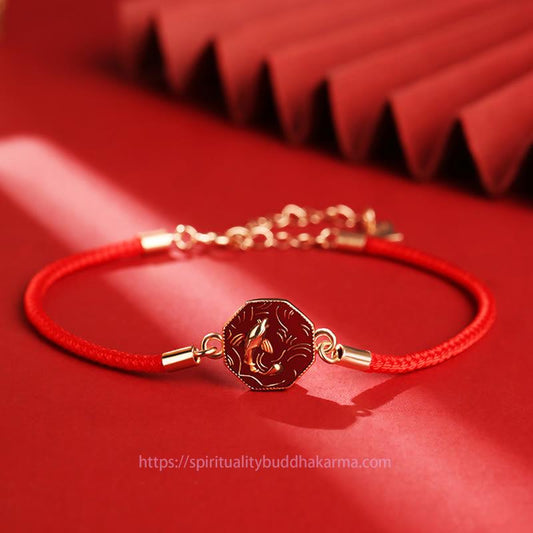 Ancient Tibetan Buddhist Red String Tradition 925 Sterling Silver Luck Koi Fish Color Change Wealth Handcrafted Braided Bracelet