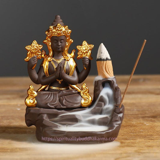 Spirituality Tibetan Buddha Healing Incense Burner Decoration