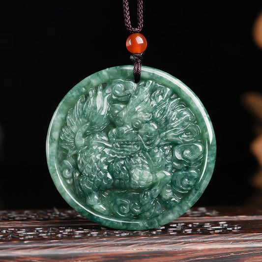 Jade Natural Jade Kirin Abundance String Necklace Pendant