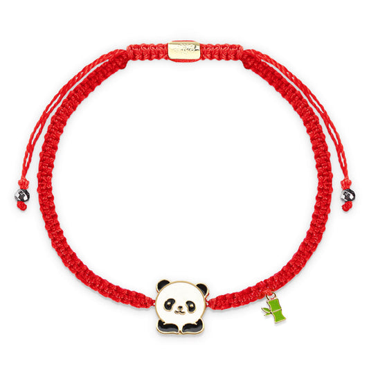 Ancient Tibetan Buddhist Red String Tradition Tibetan Handmade Panda Bamboo Lucky Red String Bracelet