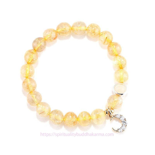 Wealth Solar Plexus Chakra (Third Chakra) Luck Protection Moon Charm Bracelet