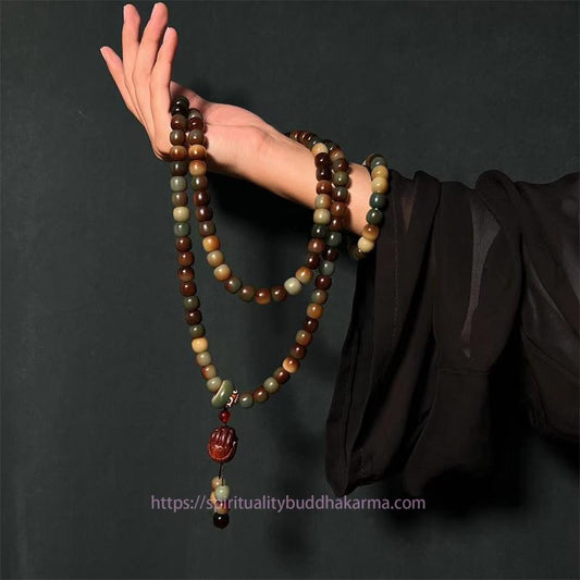 Spirituality Buddha Karma 108 Mala Beads Bodhi Seed Peace Wisdom Bracelet Wrist Mala Pocket Mala