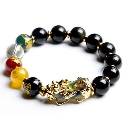 Spirituality Buddha Karma Color-Changing Pixiu Obsidian Wealth Bracelet