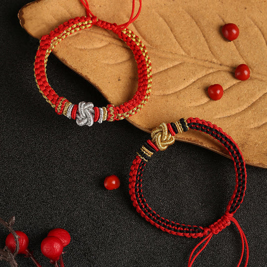 Ancient Tibetan Buddhist Red String Tradition Colorful Rope True Love Knot Luck Handmade Bracelet