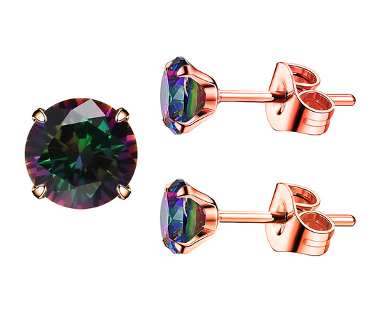 7A Stunning 18ct Gold Plt Surgical 316L Stainless Steel Gem for Women Men Girl Boy Wife Earrings Stud Hypoallergenic Tragus Cartilage Sleeper