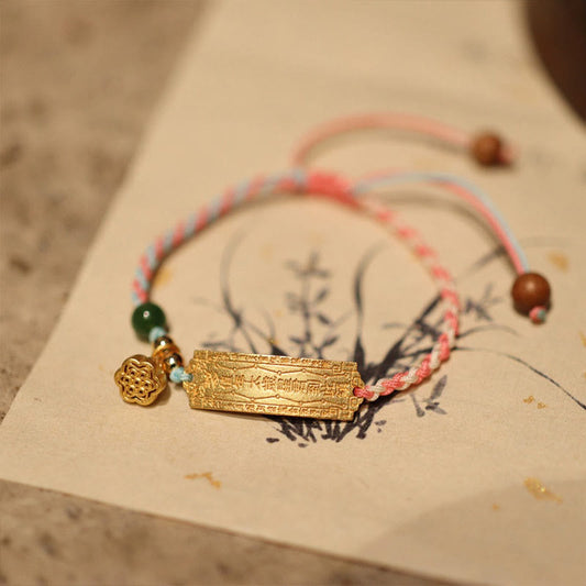 Ancient Tibetan Buddhist Red String Tradition  925 Sterling Silver Handmade Multicolor String Protection Luck Charm Braid Bracelet