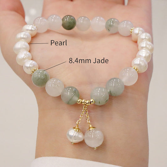 Jade  Natural Pearl Jade Healing Sincerity Bracelet