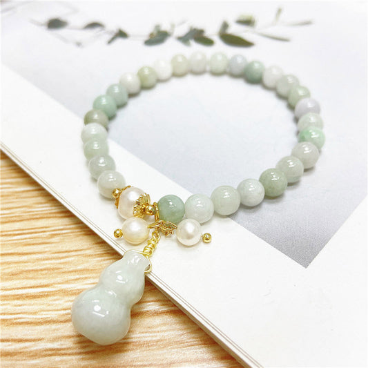 Jade  Jade Gourd Blessing Protection Charm Bracelet