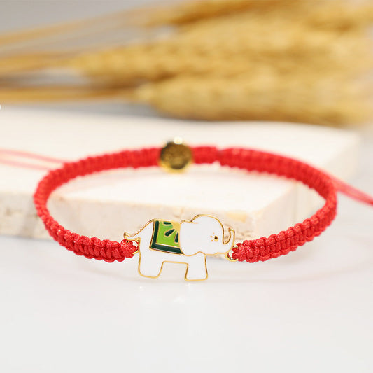 Ancient Tibetan Buddhist Red String Tradition  Tibetan Handmade 925 Sterling Silver Lucky Elephant Red String Bracelet